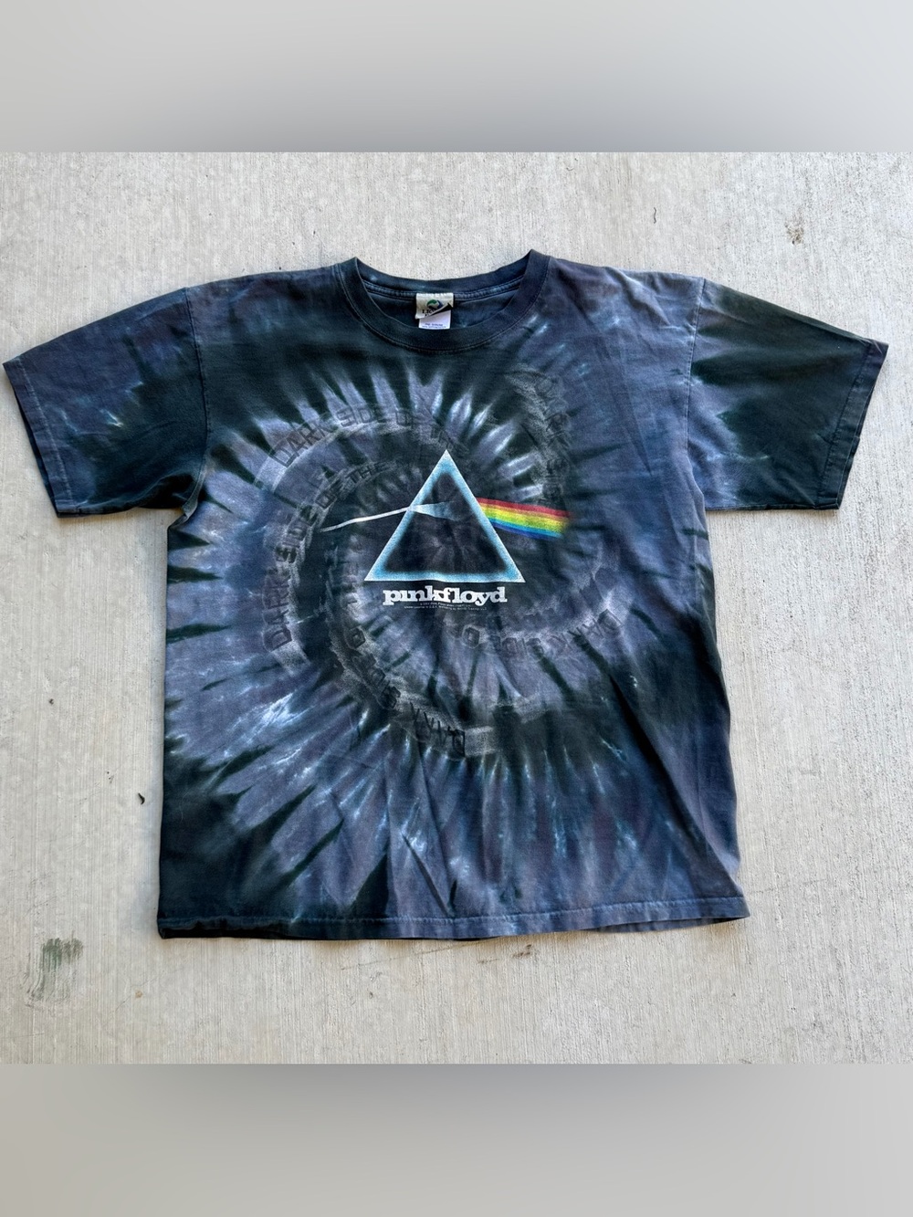 Vintage Pink Floyd 2004 Liquid Blue T Shirt Tye Dye Large Dark Side Of The Moon